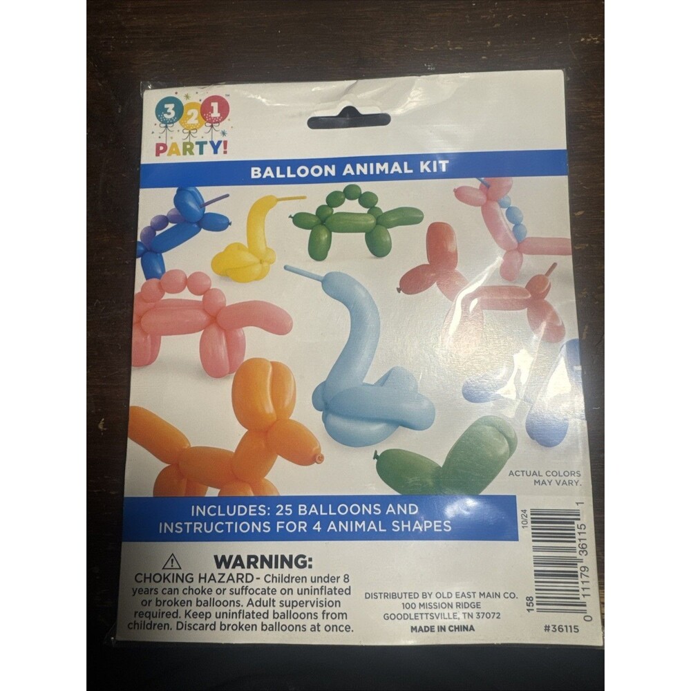 321 Party! Balloon Animal Kit, Assorted, 25 ct
